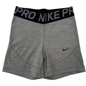 Nike Women's Pro Dri-Fit Slim Tight Shorts Gunsmoke Heather 4.5" Sz Medium